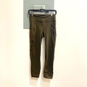 Lululemon time to sweat crop legging in army green